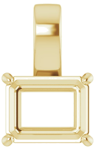 14K Yellow 10x8 mm Emerald Pendant Mounting (1)