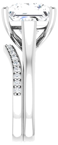 Sužadėtuvių Žiedas „Solitaire“ 585 Baltojo Aukso Square 10mm (9)