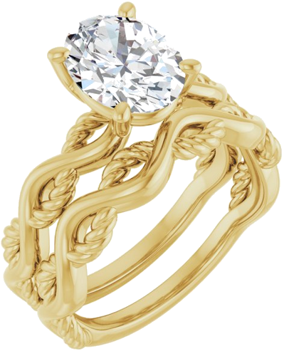 Sužadėtuvių Žiedas „Infinity-Inspired“ 585 Geltonojo Aukso Oval 9mm x 7mm (6)