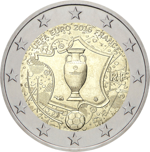 2016 Prancūzija UEFA euro France 2 eurų moneta (1)