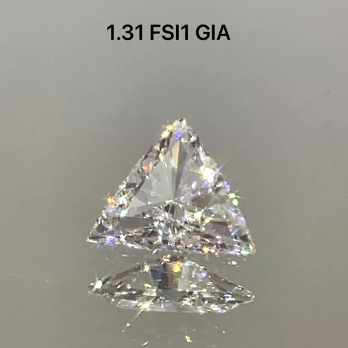 1.31 carat F-SI1 Natūralus Triangular Deimantas (1)
