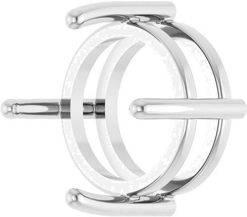 14K White 9 mm Round Cabochon Pendant Mounting (2)