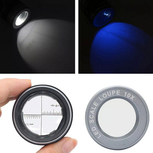 Rechargeable Magnifier with Integrated Scale, LED and UV Light 10x (7)