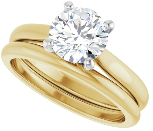 Sužadėtuvių Žiedas 14k yellow/white gold Round 7mm (10)