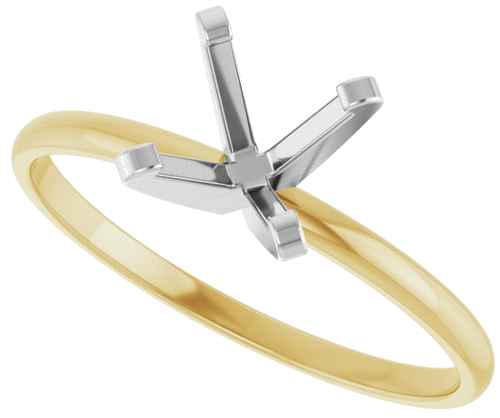 Sužadėtuvių Žiedas „Solitaire“ 14k yellow/white gold Round 6.4mm (5)