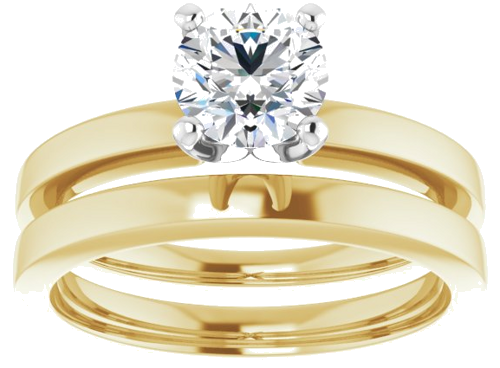 Sužadėtuvių Žiedas „Solitaire“ 14k yellow/white gold Round 6mm (8)