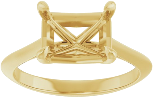 14K Yellow 9x7 mm Emerald Solitaire Engagement Ring Mounting (3)