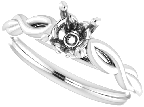 Sužadėtuvių Žiedas „Solitaire Sculptural“ 14k white gold Round 5.5mm (5)