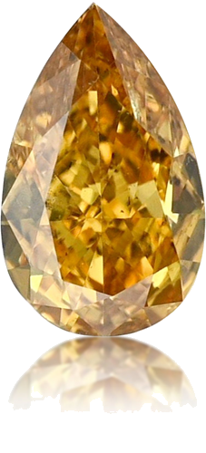 0.34 carat Fancy Deep Orangey Yellow-SI1 Natūralus Pear Deimantas (1)