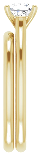 Sužadėtuvių Žiedas „Accented“ 14k yellow gold Square 4.5mm (9)
