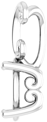 Pakabukas „Solitaire“ 14k white gold Oval 9mm x 7mm (3)