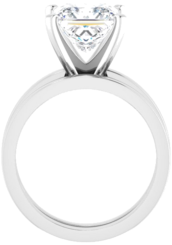 14K White 8x8 mm Square Solitaire Engagement Ring Mounting (7)