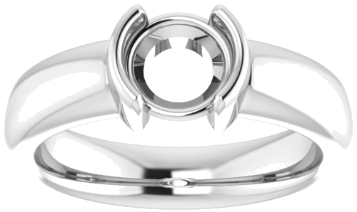 Sužadėtuvių Žiedas „Half Bezel Solitaire“ 585 Baltojo Aukso Round 6.5mm (3)