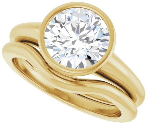 Sužadėtuvių Žiedas „Bezel-Set Solitaire“ 14k yellow gold Round 8.2mm (10)