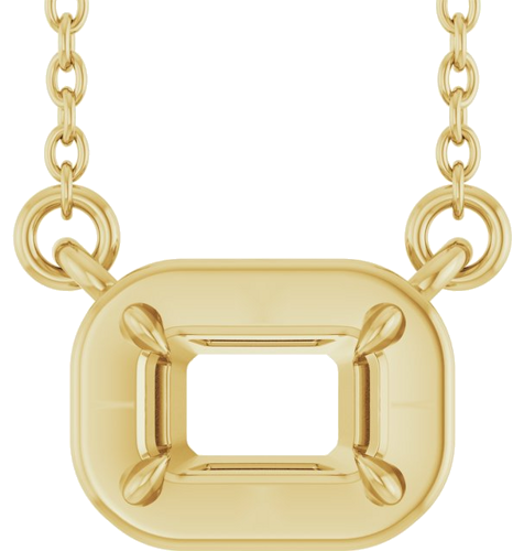 Pakabukas „Claw-Prong Solitaire Bezel-Style“ 14k yellow gold Emerald 5mm x 3mm (1)