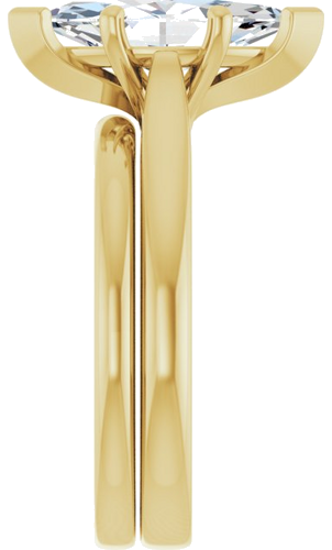 Sužadėtuvių Žiedas 14k yellow gold Marquise 13mm x 6.5mm (9)