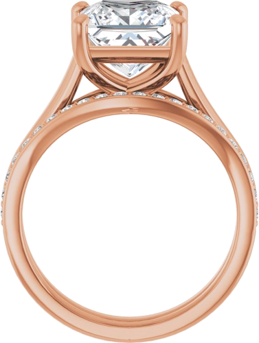Sužadėtuvių Žiedas „Solitaire“ 14k rose gold Square 8mm (7)