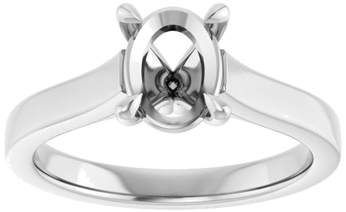 Sužadėtuvių Žiedas „Claw-Prong“ 14k white gold Oval 8mm x 6mm (3)