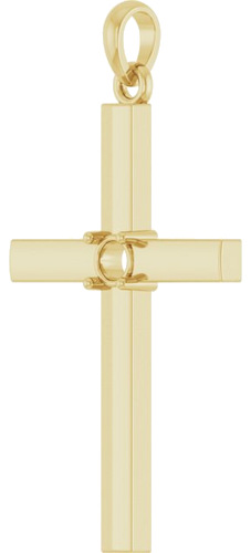 Pakabukas „Birthstone Cross“ 14k yellow gold Round 3mm (2)