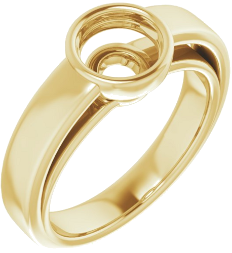 Sužadėtuvių Žiedas „Bezel-Set Solitaire“ 585 Geltonojo Aukso Round 6.5mm (1)