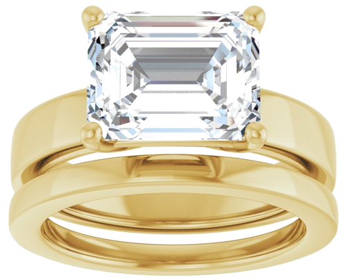 14K Yellow 10x8 mm Emerald Solitaire Engagement Ring Mounting (8)