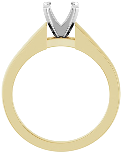 14K Yellow White 6.5 mm Round Solitaire Engagement Ring Mounting (2)