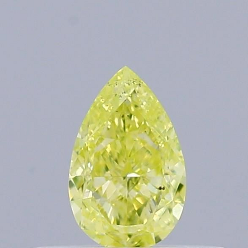 0.3 carat Fancy Greenish Yellow-SI2 Natūralus Pear Deimantas (1)
