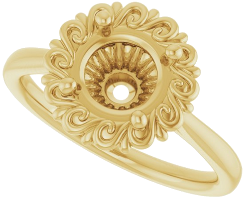 Sužadėtuvių Žiedas „Solitaire“ 10k yellow gold Round 7mm (5)