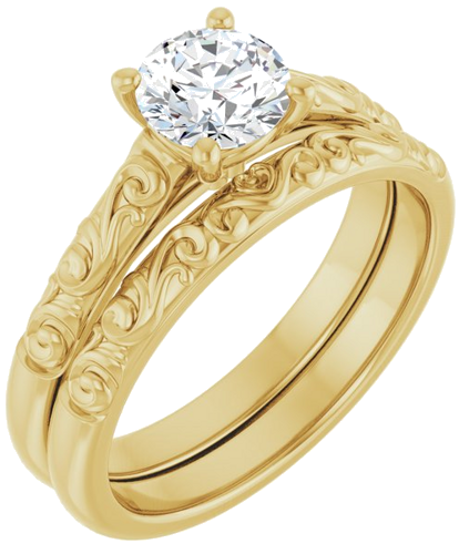 Sužadėtuvių Žiedas „Solitaire“ 14k yellow gold Round 5.8mm (6)