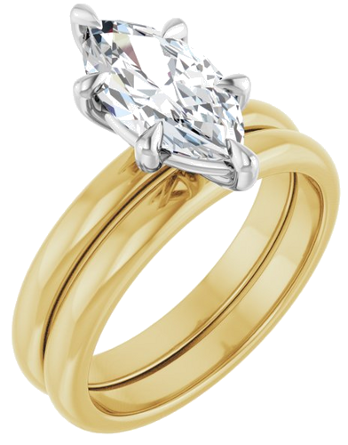 Sužadėtuvių Žiedas „Claw-Prong“ 14k yellow/white gold Marquise 12mm x 6mm (6)