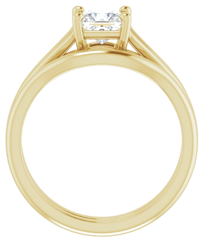 Sužadėtuvių Žiedas „Solitaire Split-Shank“ 14k yellow gold Square 5mm (7)