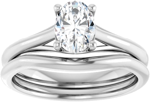 Sužadėtuvių Žiedas „Solitaire“ 585 Baltojo Aukso Oval 7mm x 5mm (8)