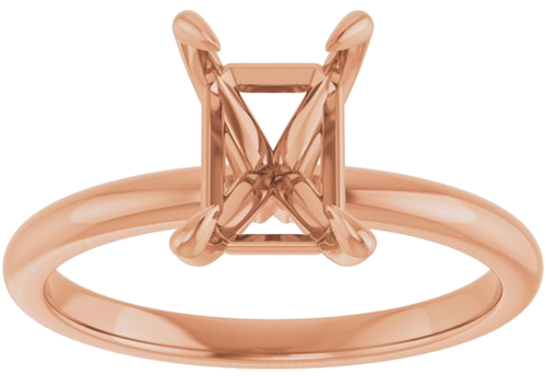 Sužadėtuvių Žiedas „Solitaire“ 585 Rožinis Aukso Emerald 8mm x 6mm (3)