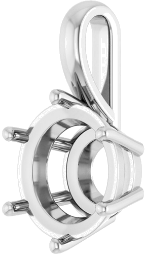 Pakabukas „Solitaire Charm“ 14k white gold Round 11mm (2)