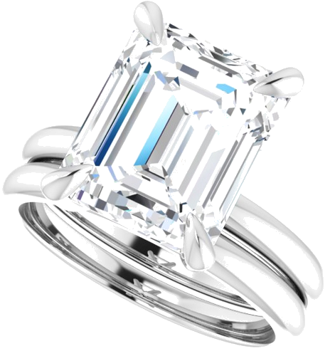 Sužadėtuvių Žiedas „Solitaire“ 18k white gold Emerald 11mm x 9mm (10)