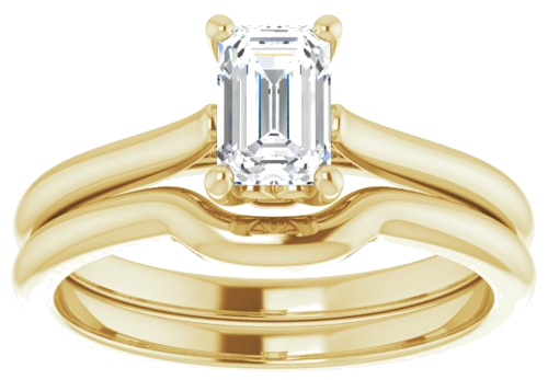 Sužadėtuvių Žiedas „Solitaire“ 585 Geltonojo Aukso Emerald 6mm x 4mm (8)