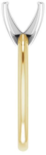 14K Yellow   White  9 mm Round Solitaire Engagement Ring Mounting (4)