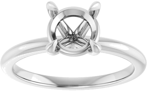 Sužadėtuvių Žiedas 585 Baltojo Aukso Round 7.4mm (3)