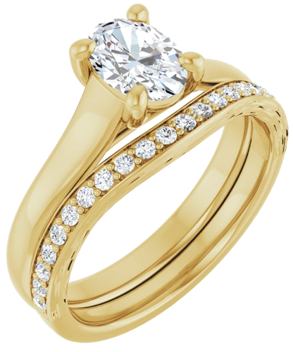 14K Yellow 7x5 mm Oval Solitaire Engagement Ring Mounting (6)
