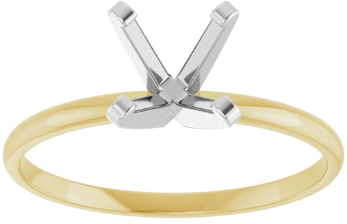 Sužadėtuvių Žiedas „Solitaire“ 14k yellow/white gold Round 6.4mm (3)