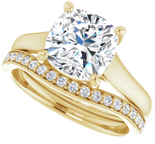 Sužadėtuvių Žiedas „Solitaire“ 14k yellow gold Cushion 8mm (10)