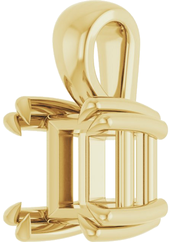 Pakabukas „Double Claw-Prong Solitaire“ 14k yellow gold Square 6mm (2)