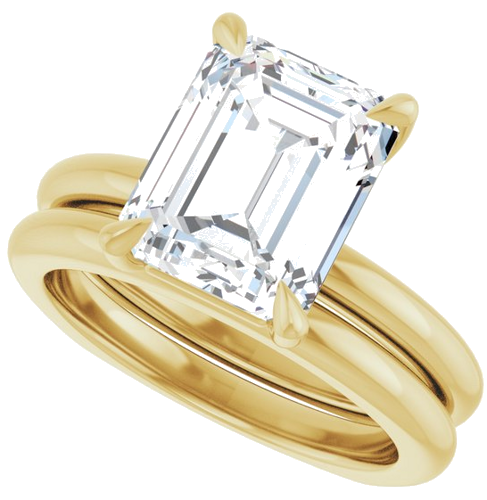 Sužadėtuvių Žiedas „Claw-Prong Euro Shank“ 14k yellow gold Emerald 10mm x 8mm (10)