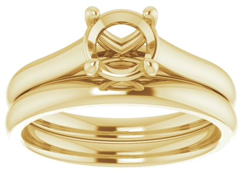 14K Yellow 6.5 mm Round Solitaire Engagement Ring Mounting (8)
