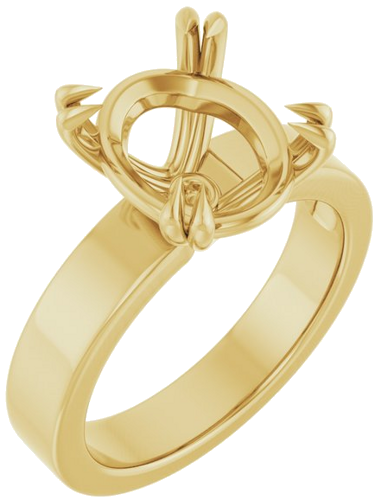 Sužadėtuvių Žiedas „Double Claw-Prong Solitaire“ 14k yellow gold Oval 12mm x 10mm (1)