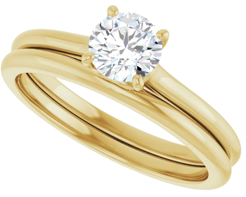 14K Yellow  5.2 mm Round Solitaire Engagement Ring Mounting (10)