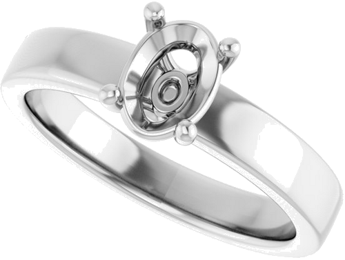 Sužadėtuvių Žiedas „Solitaire“ 925 Sidabro Oval 7mm x 5mm (5)