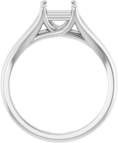 14K White 5.5 mm Square Solitaire Engagement Ring Mounting (2)