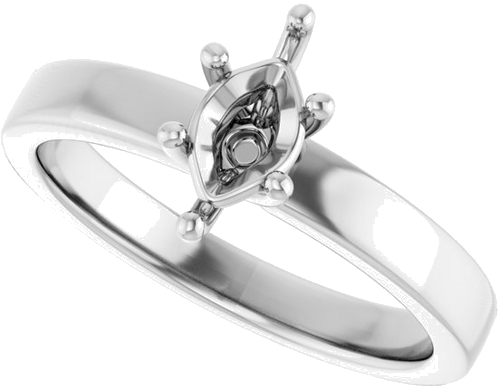 Sužadėtuvių Žiedas „Solitaire“ 14k white gold Marquise 8mm x 4mm (5)