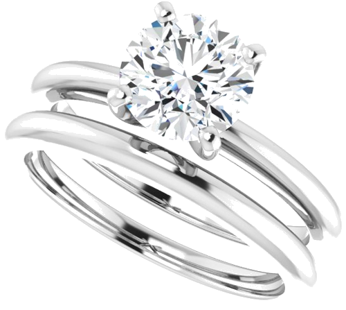 14K White  7 mm Round Solitaire Engagement Ring Mounting (10)